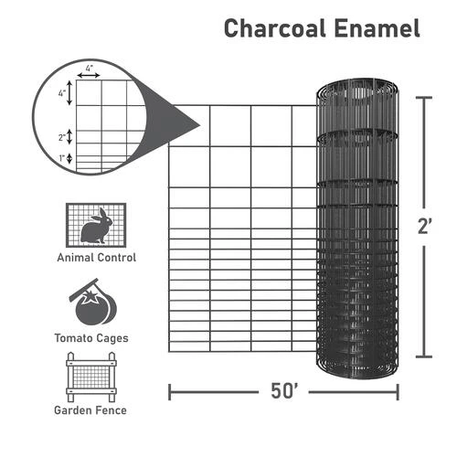 Yardworks 2' X 50' Charcoal Rabbit Guard Fence 2 Yardworks 2' X 50' Charcoal Rabbit Guard Fence - Image 2