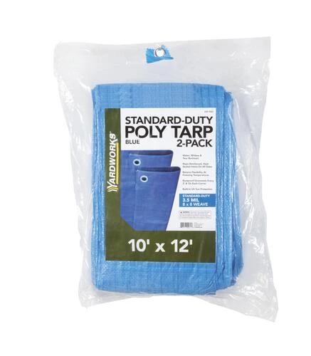 Yardworks® 10' X 12' Blue Standard-Duty Tarp - 2 Pack 3 Yardworks® 10' X 12' Blue Standard-Duty Tarp - 2 Pack - Image 3