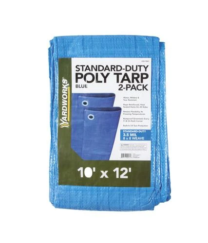 Yardworks® 10' X 12' Blue Standard-Duty Tarp - 2 Pack 2 Yardworks® 10' X 12' Blue Standard-Duty Tarp - 2 Pack - Image 2