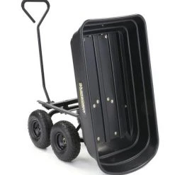 Yardworks® Poly Utility Dump Cart - 600 Lb. -Outdoor Haven 2640014backdumpleft