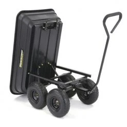 Yardworks® Poly Utility Dump Cart - 600 Lb. -Outdoor Haven 2640014frontrightdump