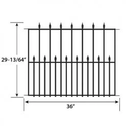 Yardworks 30 X 36 Teton Steel Fence Panel -Outdoor Haven 854304S 1711236silhouetteB V2