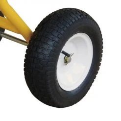 Yardworks® 125 Lb. Capacity Tow Behind Broadcast Spreader -Outdoor Haven SKU 2641222 PneumaticWheels